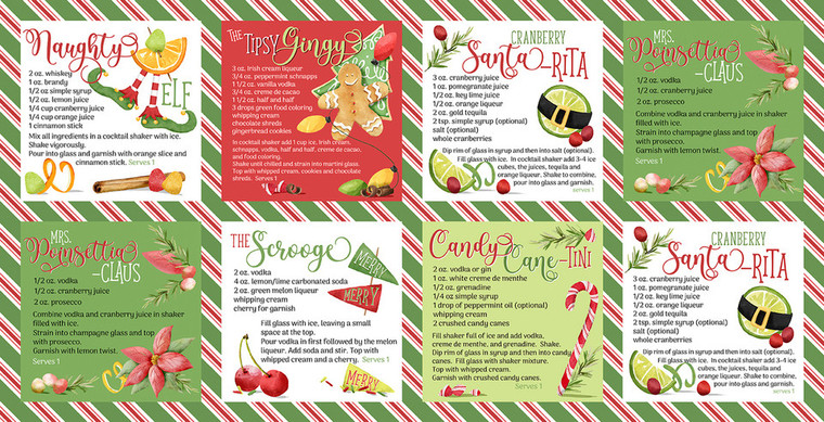 3 Wishes Fabric - Happy Alcoholidays - Merry Mixology #24574-MLT