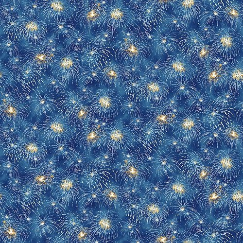 Blank Qulitng Fabrics - Shoreline Stories - Fireworks - Royal #SHORELINEST-B-3223-77
