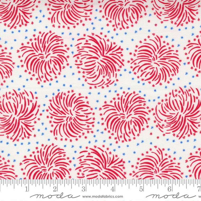 Moda Fabrics - Holiday Americana - Fireworks - White #20761-11