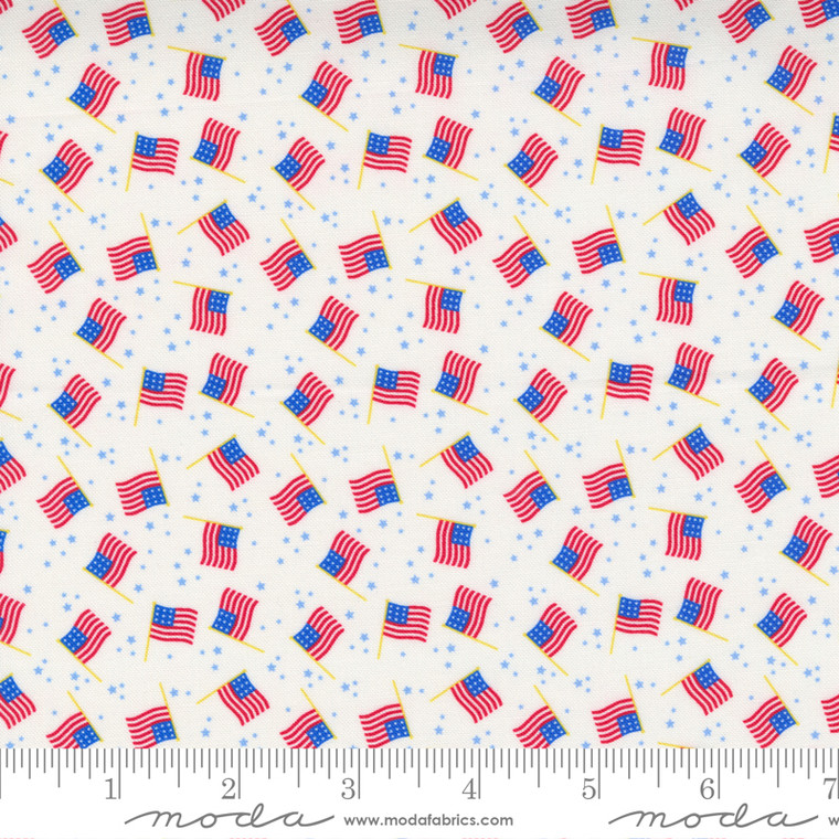Moda Fabrics - Holiday Americana - USA Flag - White #20763-11