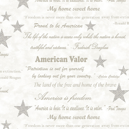 Benartex - American Valor - Words of Valor - Light Natural - 108" #16872W-07
