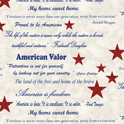 Benartex - American Valor - Words of Valor - Light Natural #16872-07