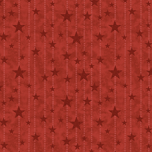 Benartex - American Valor - Stitches & Stars - Red #16875-10