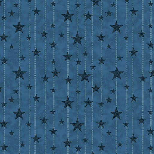 Benartex - American Valor - Stitches & Stars - Blue #16875-55