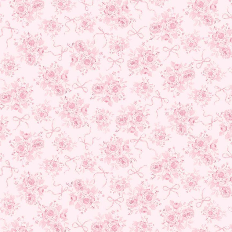 Timeless Treasures Fabric - Pretty In Pink - Rose Bouquet - Pink Tonal, cd4332-pink