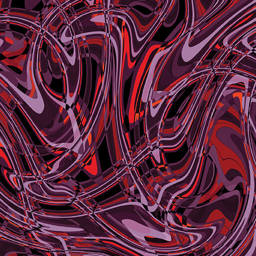 Benartex Fabric - Illumination - Luminary Swirl - Plum/Red #16882-66