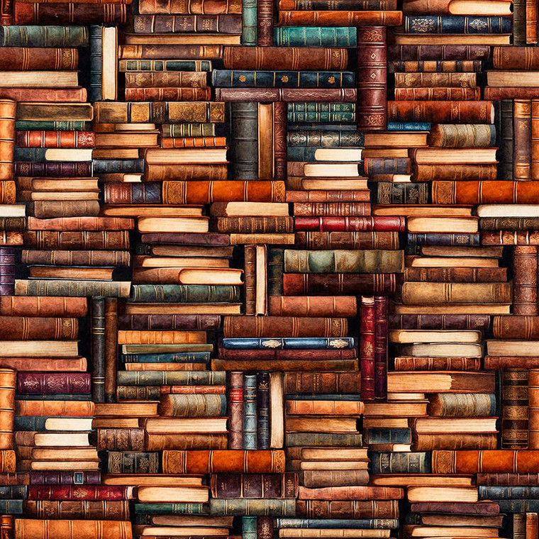 QT Fabrics - Book Club - Stacked Books #32255-x