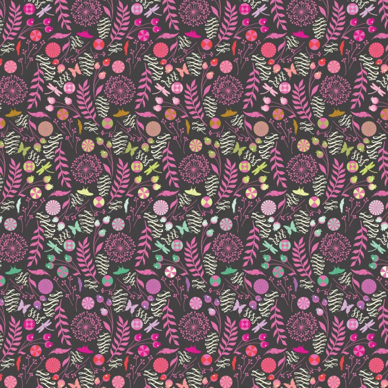 Tula Pink Fabrics - Prince Charming Déjà Vu - Dandelion - Licorice #twpt279-licorice