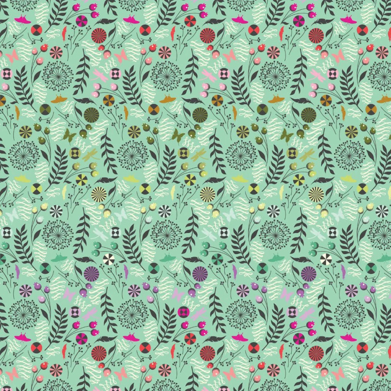 Tula Pink Fabrics - Prince Charming Déjà Vu - Dandelion - Sweetmint #pwtp279-sweetmint