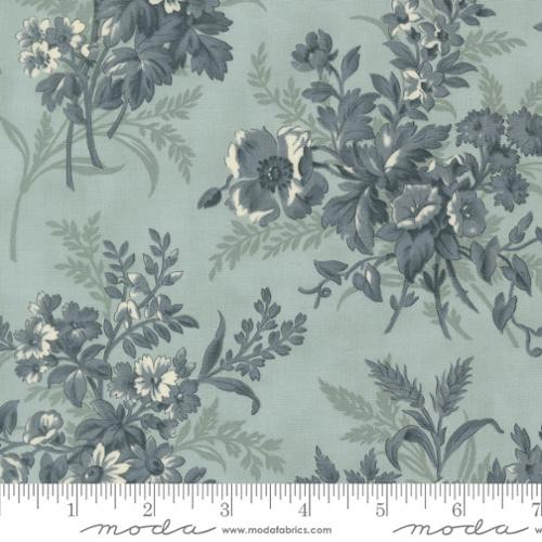 Moda Fabrics - Breathtaking Blues - Bouquets Florals - Sky #44400-13