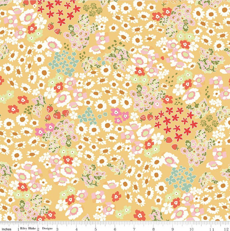 Riley Blake Designs - Cotton Nook - Flowerbed - Yellow #C17971-YELLOW