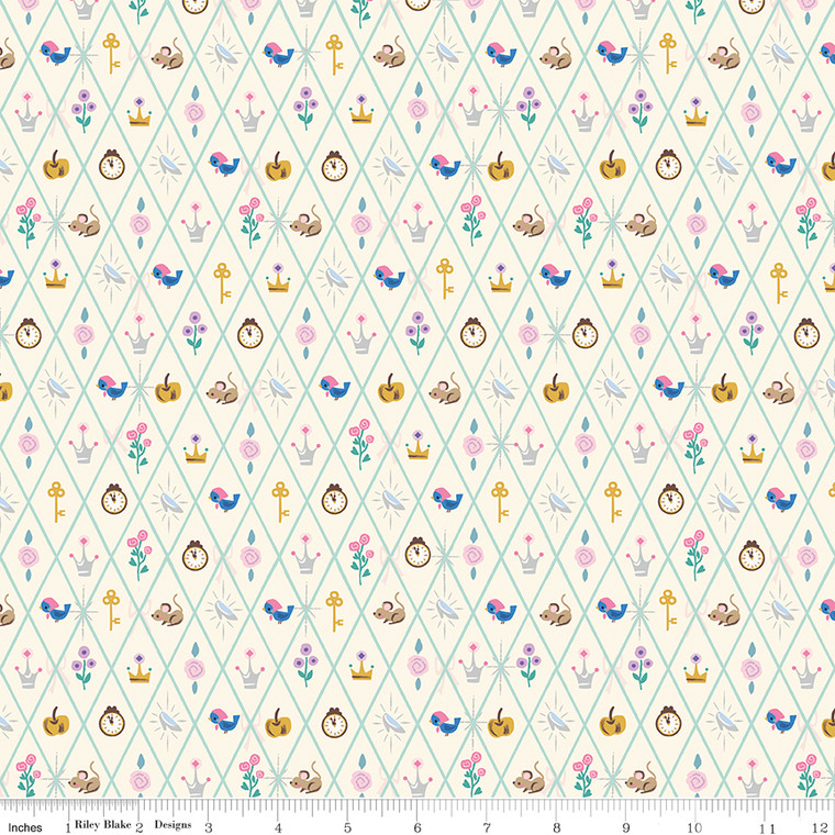 Riley Blake Designs - Wishes - Diamond - Vintage White Sparkle #SC18075-VINTAGEWHITE