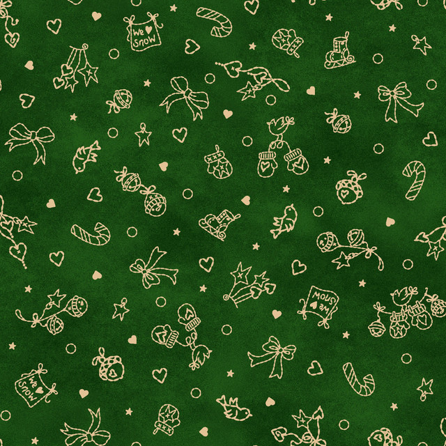 Maywood Studio Fabrics - Christmastime - Stocking Stuffers - Green #mas11097-g