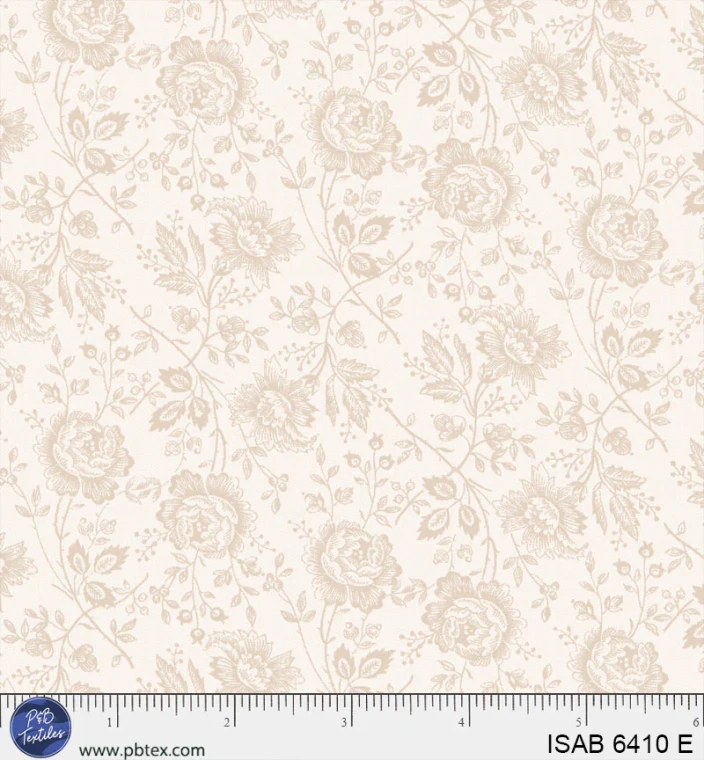 P&B Textiles - Isabella - Allover Roses - Eggshell #ISAB6410-E