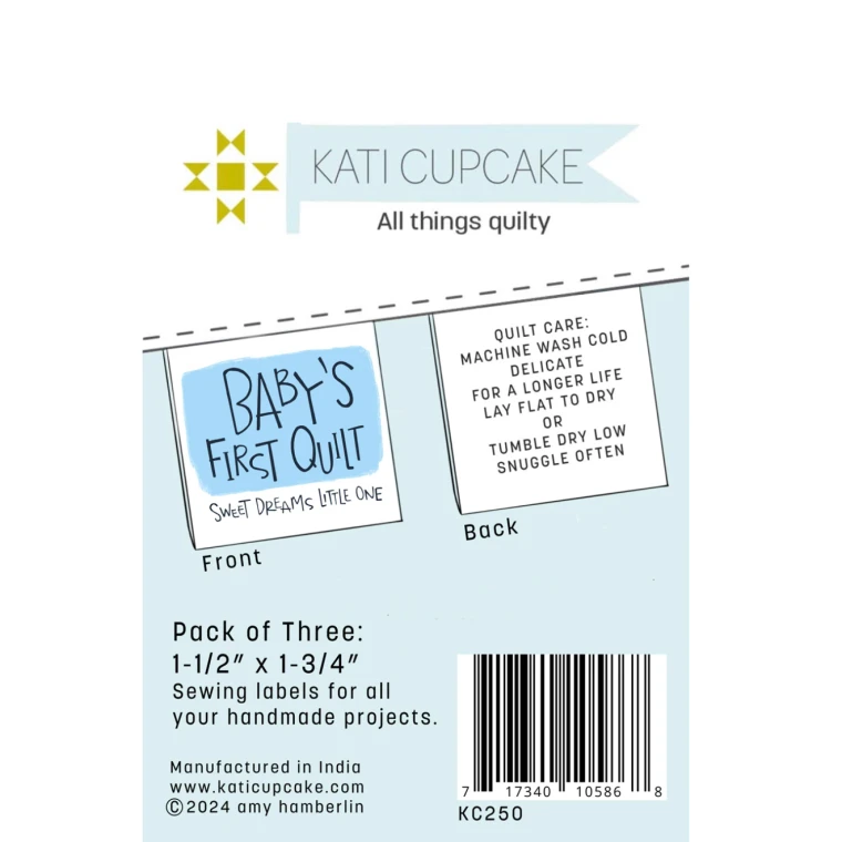 Baby's First Quilt Label Pack Blue