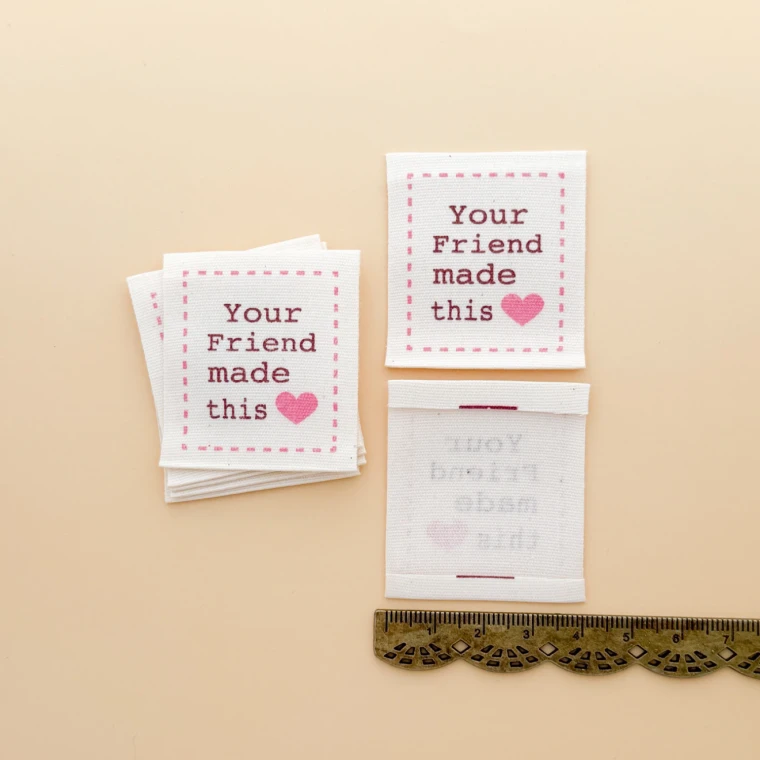 Friend Made Cotton Label - 8pk (check-SI-WL38)