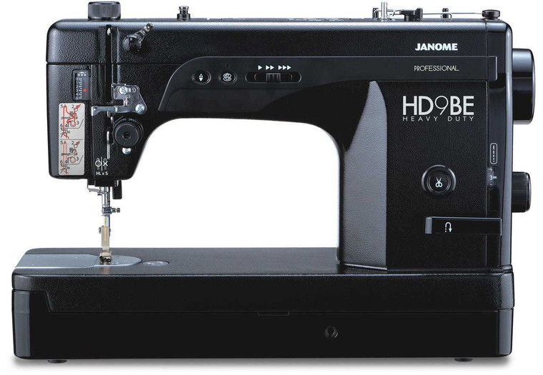 Janome HD9 Black Edition High Speed Mid-Arm Sewing Machine V2 front view