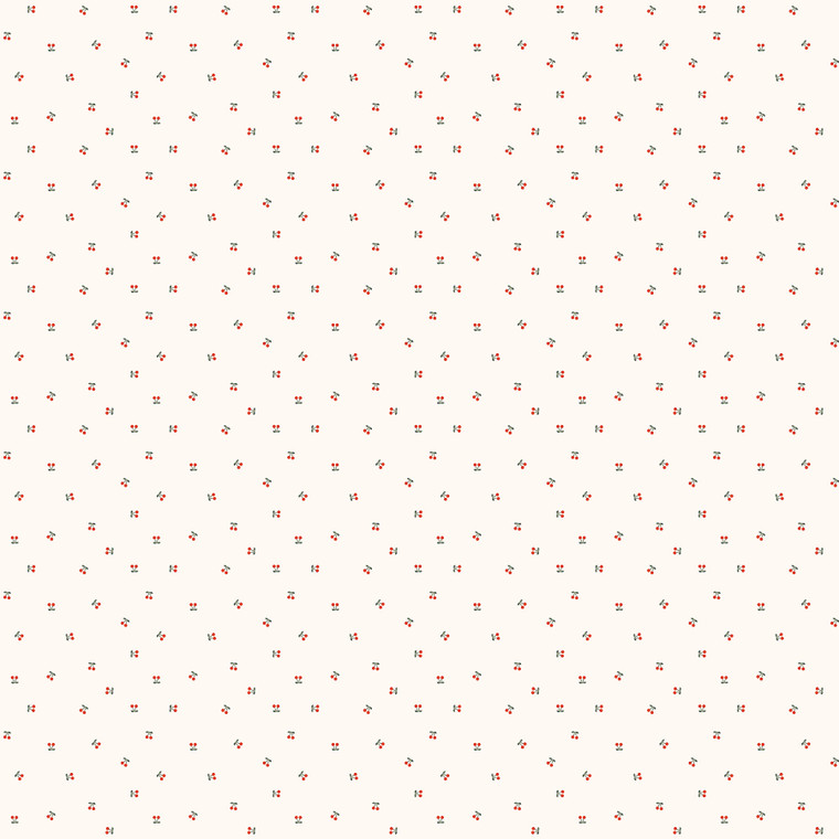 Figo Fabrics - Cherry Orchard - Ditsy Cherries - Cream #91317-11