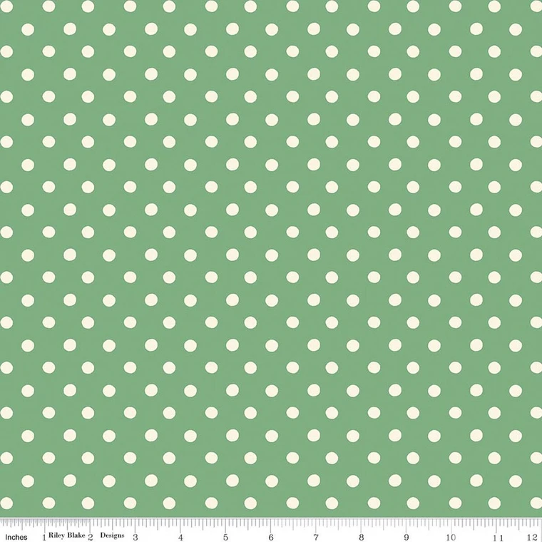 Riley Blake Designs - Cath Kidston Signature Collection - Button Spot - Green #c18374-green