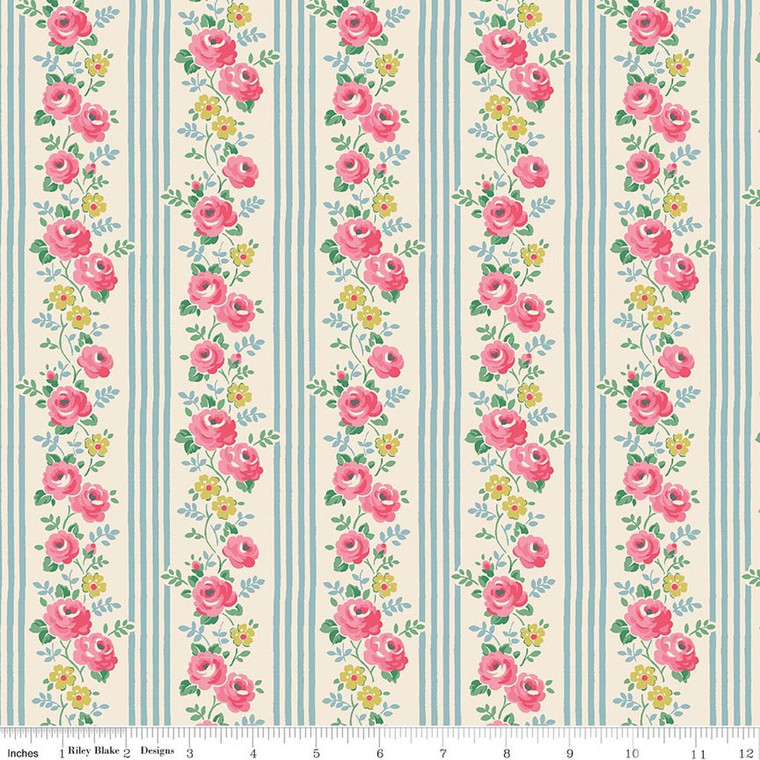 Riley Blake Designs - Cath Kidston Signature Collection - Stripe - Blue #c18372-blue