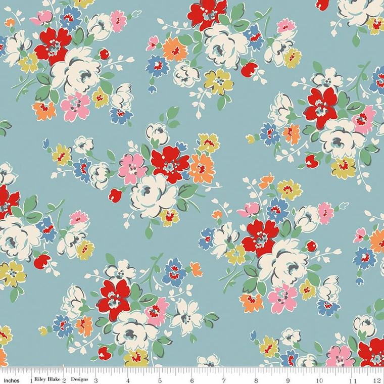 Riley Blake Designs - Cath Kidston Signature Collection - Clifton Rose - Blue #c18370-blue