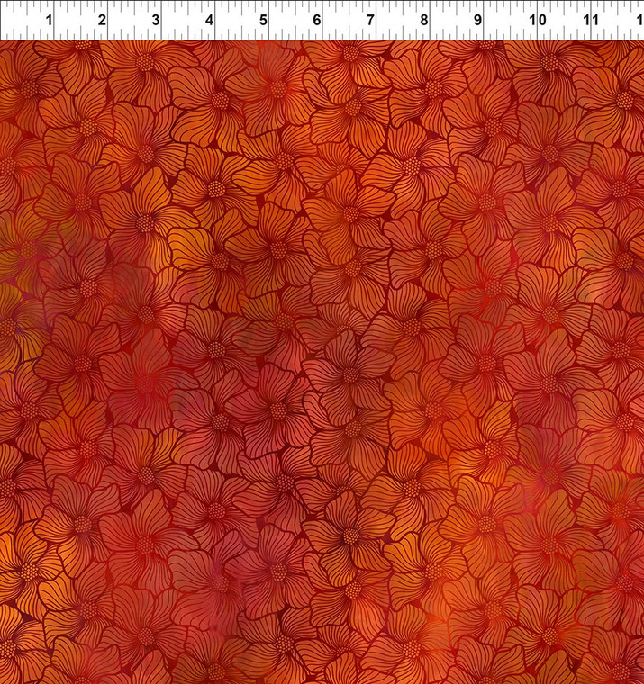 In The Beginning Fabrics - Dear Clara - Bloom - Orange #10dcl-1