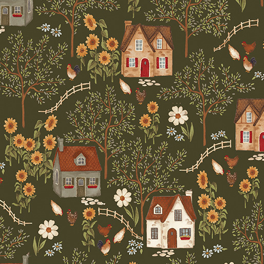 Benartex Fabrics - Heirloom Garden - Dark Moss #16916-45