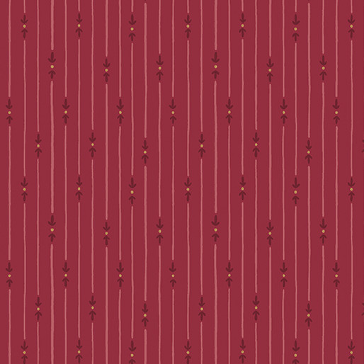 Benartex Fabrics - Heirloom Garden - Heritage Stripe - Dark Rose #16923-23