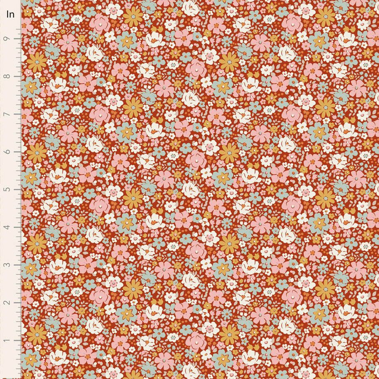 Tilda Fabrics - Village Life - Esther - Rust #til100685