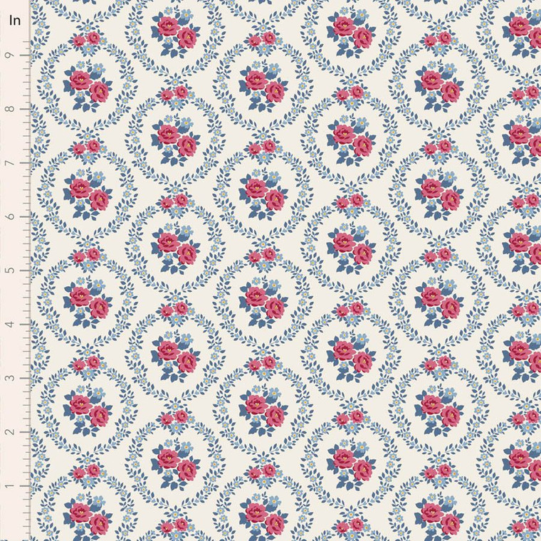 Tilda Fabrics - Village Life - Mable - Cold Cream #til100692