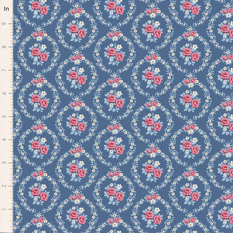 Tilda Fabrics - Village Life - Mable - Blue #til100697