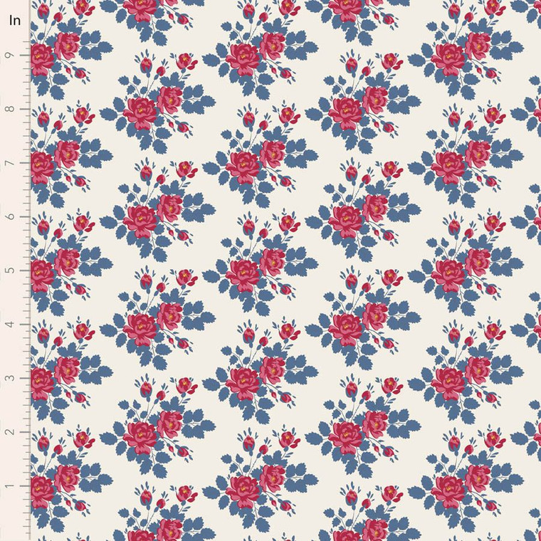 Tilda Fabrics - Village Life - Myrtle - Blue #til100698