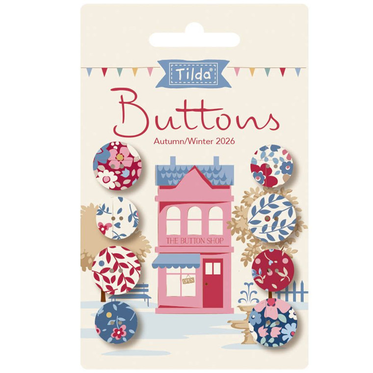 Tilda Fabrics - Village Life - Buttons - Winter 4 pcs 0.55 in ( 14 mm) #til400081