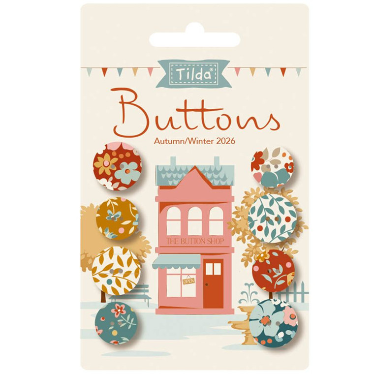 Tilda Fabrics - Village Life - Buttons - Autumn 4 pcs 0.55 in ( 14 mm) #til400080