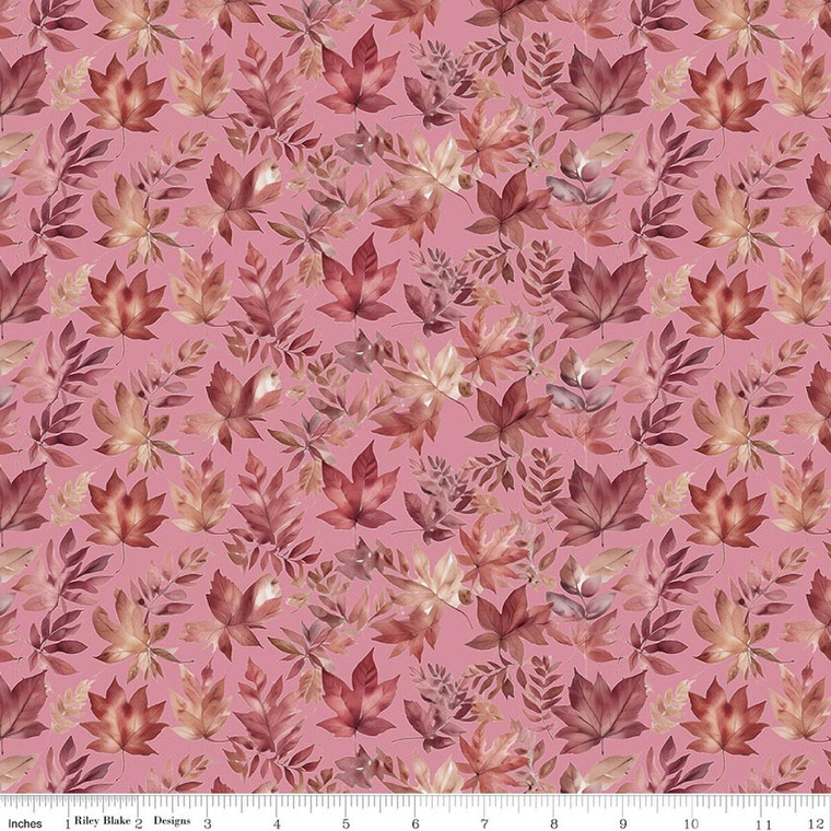 Riley Blake Designs - Harvest On The Prairie - Leaves - Pink #C18281-PINK