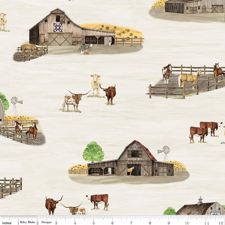 Riley Blake Designs - The Homestead - Main - Cream #CD18230-CREAM
