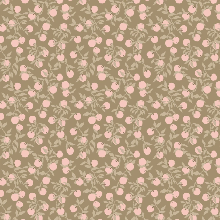 Poppie Cotton Fabrics - Primrose & Parsley - Apples - Dark Sage #pr26831