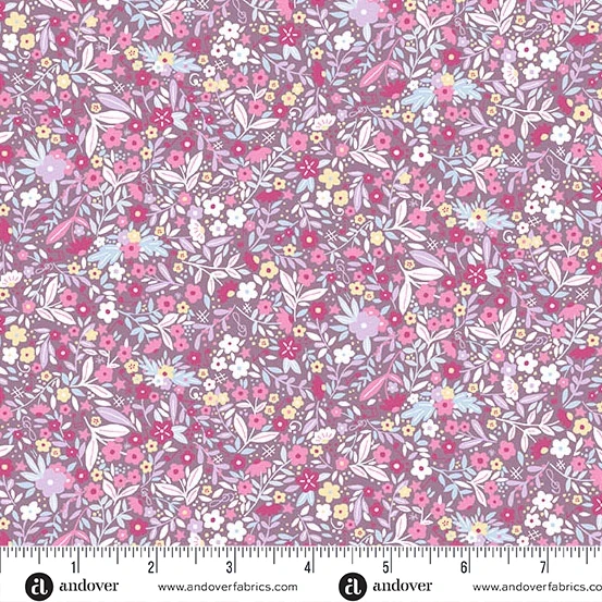 Andover Fabric - Dance Class - Floral - Purple #mu243-l
