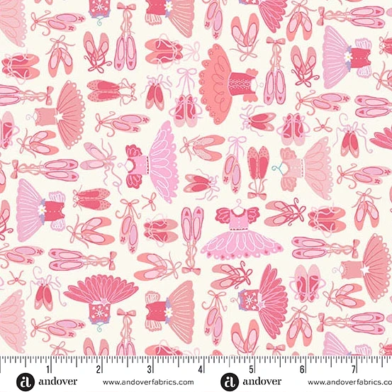 Andover Fabric - Dance Class - Tutus - Cream #mu244-q