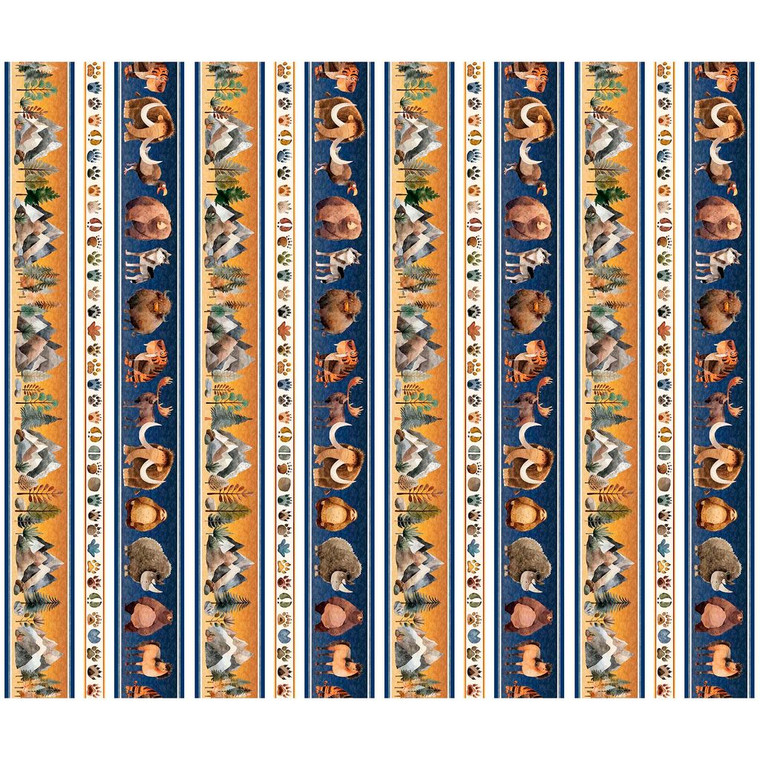 QT Fabrics - Terrors Of The Pleistocene - Border Stripe #32181-X