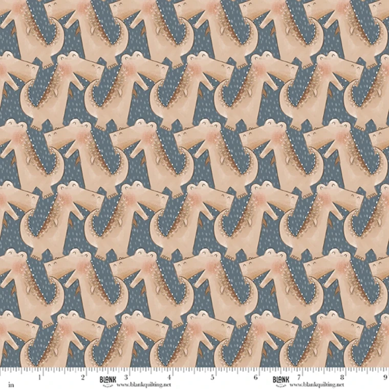 Blank Quilting Fabric - Rock of Ages - Walking Dinosaur #5022-97