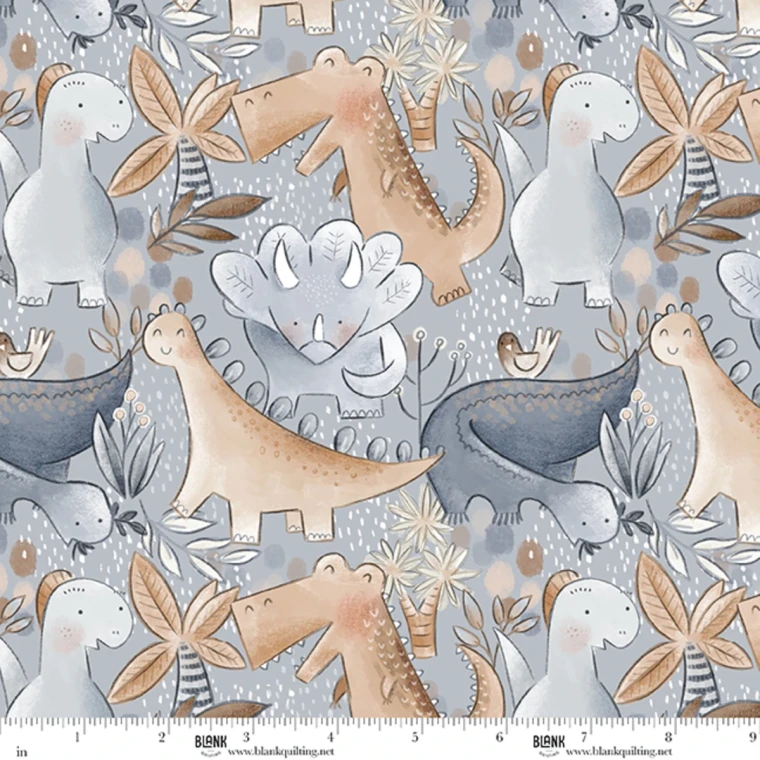 Blank Quilting Fabric - Rock of Ages - Scenic Dinosaur #5019-101