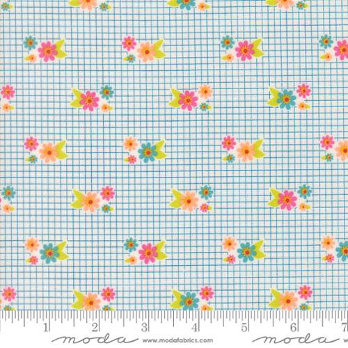 Moda Fabrics - Makers Delight - Florals Grid - Breeze #28102-24
