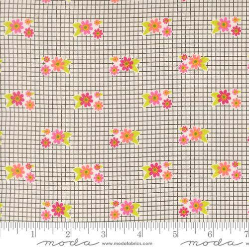 Moda Fabrics - Makers Delight - Florals Grid - White #28102-11