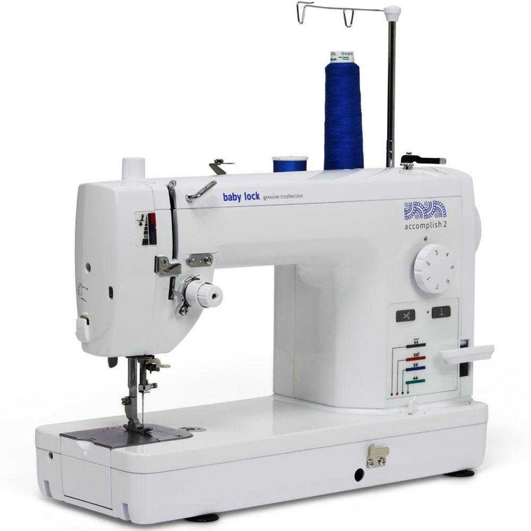 Baby Lock Accomplish 2 Quilting and Sewing Machine with Premier Package left angle view