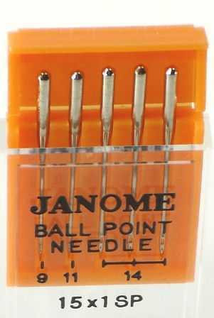 Janome Ball Point Needles (Size 9, 11, 14)