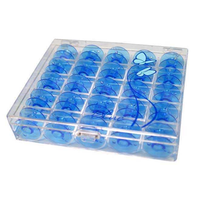 Boîtier Canette Janome Couleur Cerisier - Lot De 25, Occasion Mais Fonctionnel