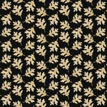 Henry Glass Fabric - Fall Potpourri Small Tossed Leaves Metallic
