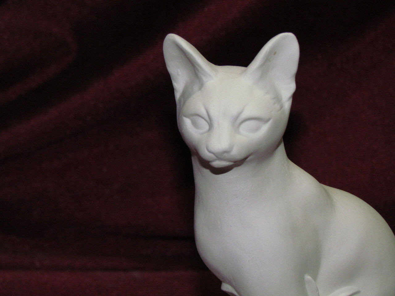 Ceramic Bisque Oriental Short Hair Siamese Cat Pyop Unpainted