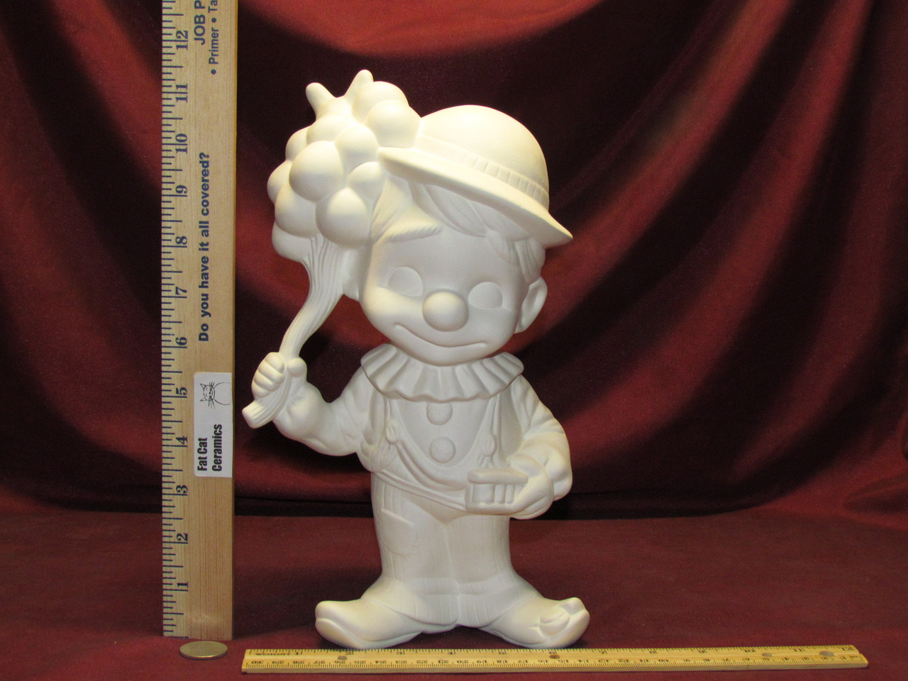 Ceramic Bisque Happy Smiley Figurine Clown pyop unpainted ready to paint  diy - Fat Cat Ceramics